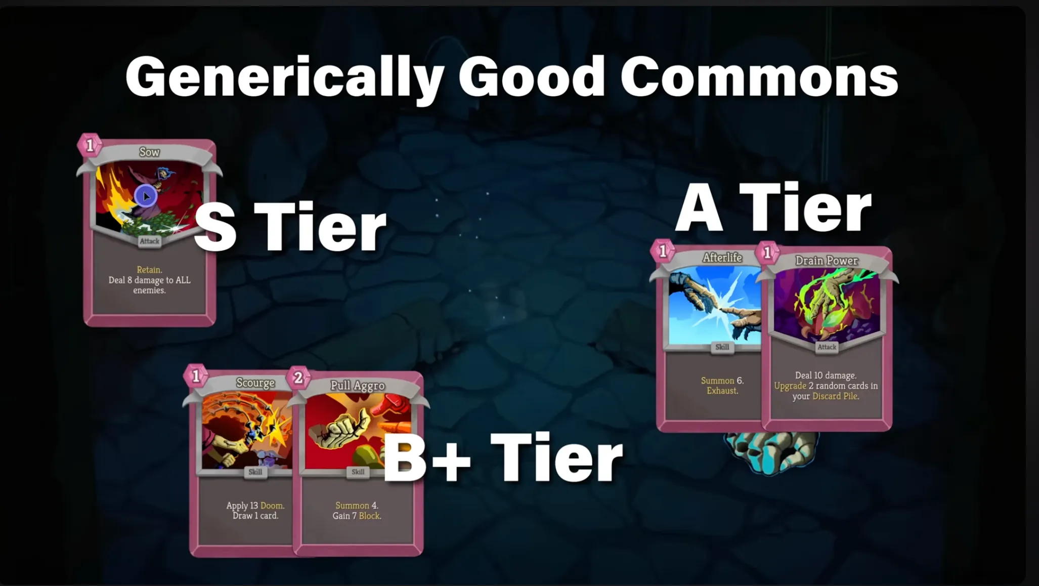 Generically Good Commons tier-list screenshot from Caleb's Necrobinder guide