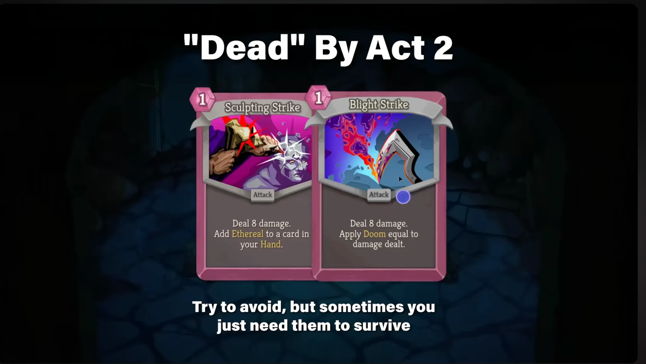 Dead by Act 2 tier-list screenshot from Caleb's Necrobinder guide