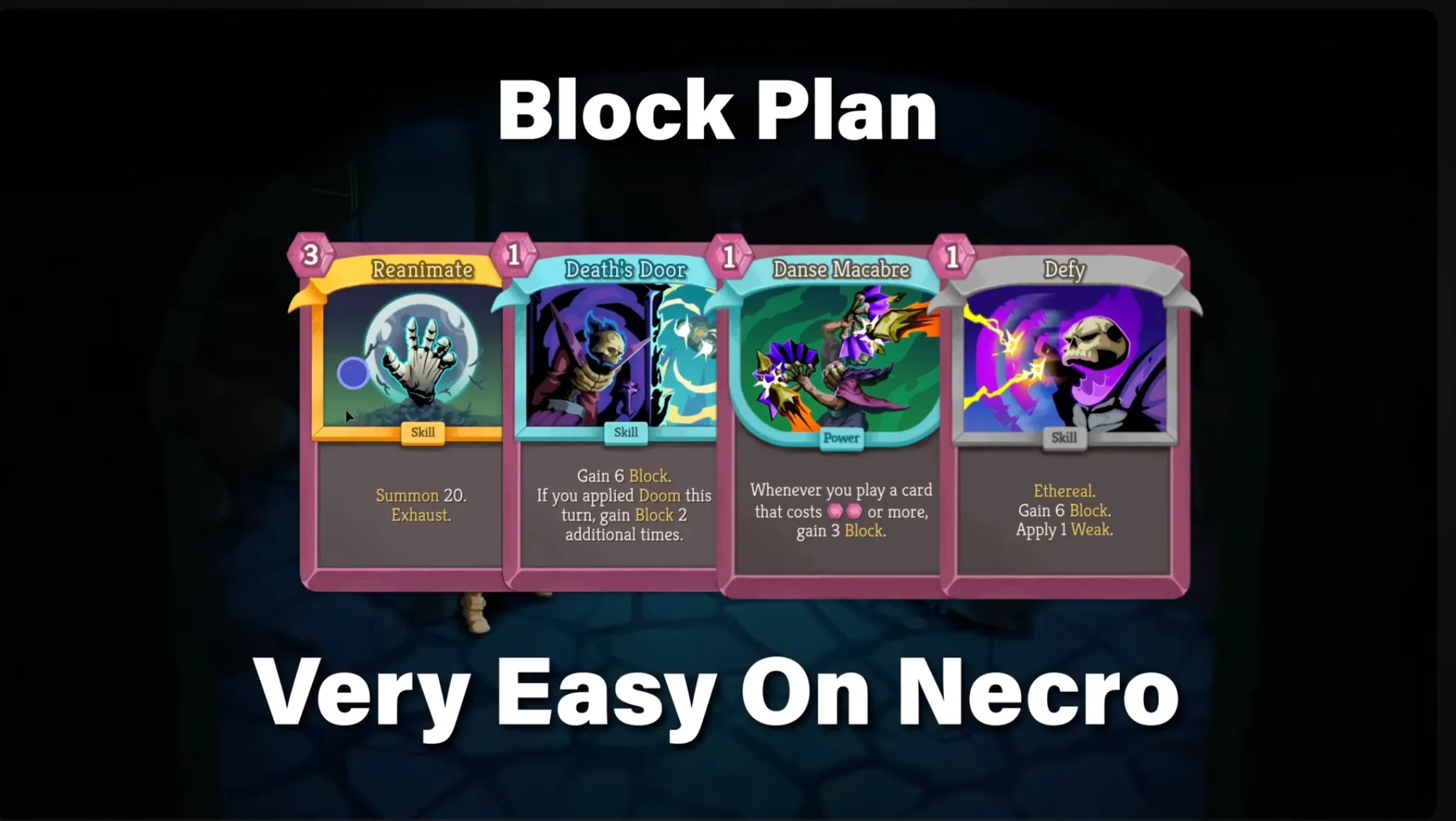 Block Plan tier-list screenshot from Caleb's Necrobinder guide